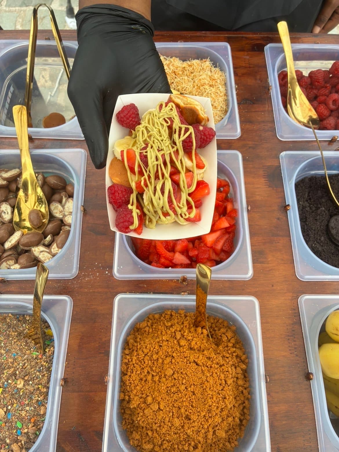 Mini pancakes chocolat fraise